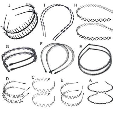 Imagem de KIT 2 Tiaras de Ferro Arco Diadema Masculina Metal Arquinho Ondinhas -