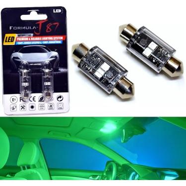 Imagem de Formula-J87 Lâmpadas LED 3030 SMD 36 mm DE3423 DE3425 12844 6418 C5W – Domo interior, mapa, porta, porta-malas, carga, substituição de luz de porta-luvas (pacote com 2) (verde)