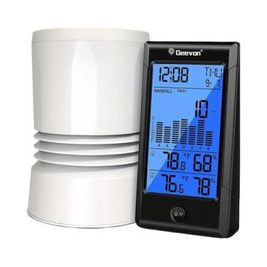 Imagem de Medidor De Chuva Digital Sem Fio Com Umidade De Temperatura Externa E 