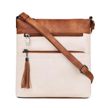 Imagem de Bolsa tiracolo MASINTOR para mulheres em material vegano com vários bo