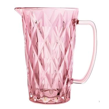 Imagem de Jarra de Vidro Diamond Rosa Água Ou Suco 1 Litro