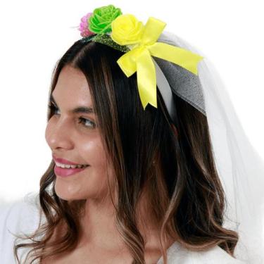 Imagem de Tiara Festa Junina Noiva com Véu e Flores Coloridas - Abrakadabra, BRA