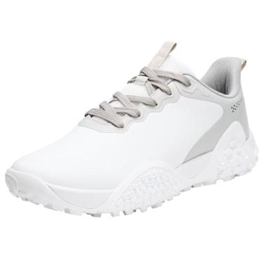 Imagem de TEOHRW Tênis masculino largo para golfe, sem pontas, à prova d'água, leve, para esportes ao ar livre, Cinza, 11 Wide