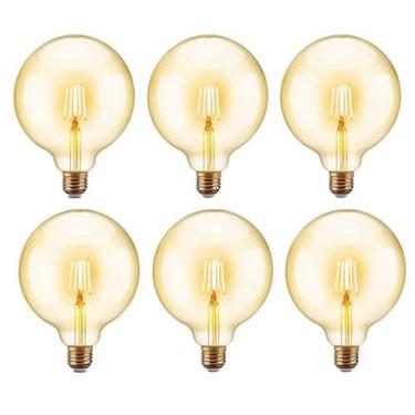 Imagem de 6 Lâmpadas Filamento Led G125 Decorativa 4w Bivolt E27 Varal Luz Retrô