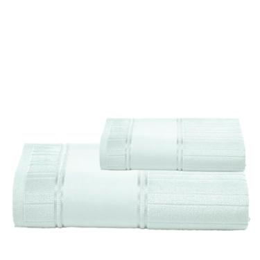 Imagem de Kit 1 Toalha De Banho E 1 Rosto Para Pintar Artesanalle – Jogo de Toalhas Premium 2 Peças com Barra para Pintar ou Bordar em Máquina – Diversas Cores (Turquesa 9561)