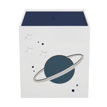Imagem de Lixeira Kit Higiene MDF com Tampa Quarto Bebê Astronauta - Neném na Nu