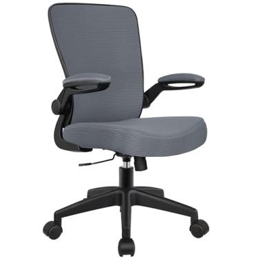 Imagem de Cadeira de Escritório FelixKing, Ergonômica, Giratória, Confortável, Malha Respirável, Apoio Lombar, Ajustável, Encosto Alto, Apoios de Braços Dobráveis