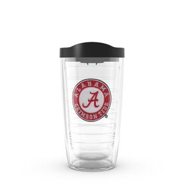 Imagem de Tervis Copo Alabama Crimson Tide com emblema e tampa preta, 473 ml, transparente