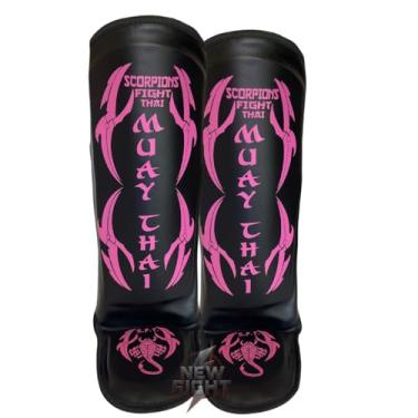 Imagem de Caneleira Muay Thai Luta Kickboxing boxe Protetor De Canela Sparring Treino Conforto Combate (Rosa)