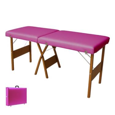 Imagem de Maca Dobrável Portátil Com Rodinhas 200kg Rodizio Estética Massagem Tauagem (Rosa)