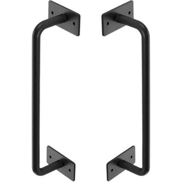 Imagem de Puxador Duplo de Aço Cratus 300mm Preto Fosco Colonial Industrial Rancho Sítio Maxima Metais