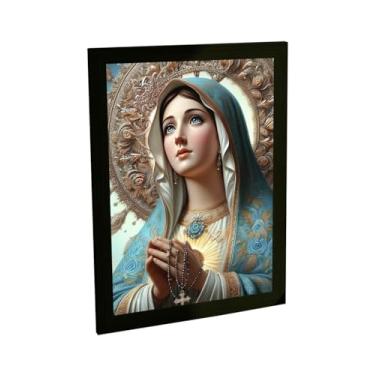 Imagem de Quadro Decorativo Nossa Senhora Oração Terço Ilustração Decoração Poster Quarto Sala