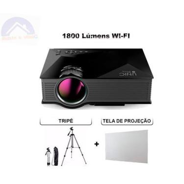 Imagem de Kit Professor Data Show Datashow Projetor Wifi Tripe Tela Hd - Unic