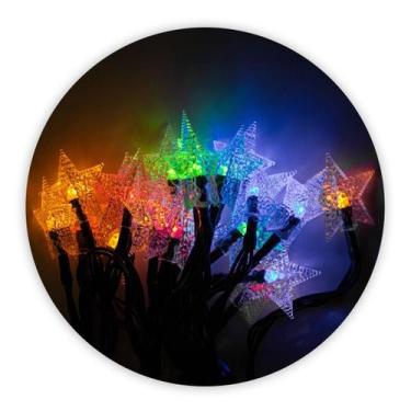 Imagem de Cordão Lampadas Led Pisca Formato Estrela 5 Metros 20L - Innovaree-Com