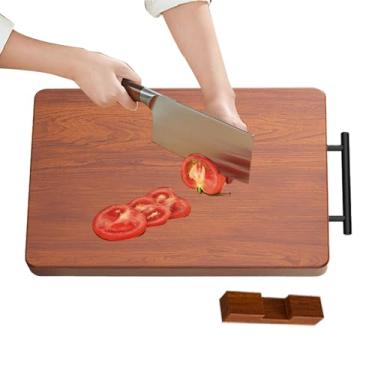 Imagem de Tábua de cortar – Tábua de servir decorativa, tábua antiderrapante com suporte para carne, tábua de queijo, legumes, pão, charcutaria, entalhe