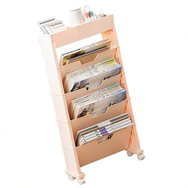 Imagem de ZJchao Carrinho de Livros, Reserva Carrinhos Com Rodas Estantes de Livros de Livrarias de Livros de Livros de Livros de Livros de Livros de Livros Com Design de Rodas Universal para Sala de Estar