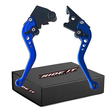 Imagem de Alavancas de embreagem de freio curtas para Kawasaki NINJA 250R 08-12, NINJA300R abs 13-18, NINJA 400R 2018,Z300 15-18,Z250/SL 16-17,Z125 pro 2017-2018,KLX125/D-TRACKER125 10-16,KLX250/D-TRACKER 08-16RIDE IT Kawasaki Ninja250/300R Z250/300 Z125 Pro KLX azul US-108-BLU