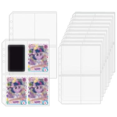 Imagem de Mogoostry 12 peças de fichário A5 com 4 bolsos, protetor de folha de PVC fosco, parte superior aberta, folhas soltas, inserções de folhas, sacos de arquivamento