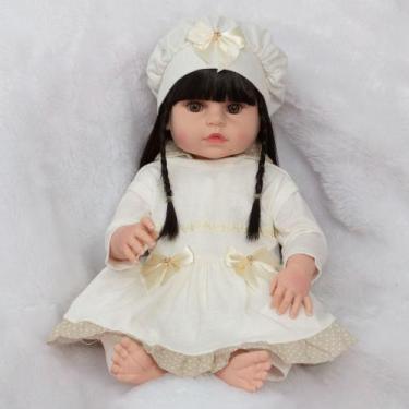 Imagem de Bebe Reborn Morena Corpo de Vinil + Kit Acessórios Bolsa - Cegonha Reb