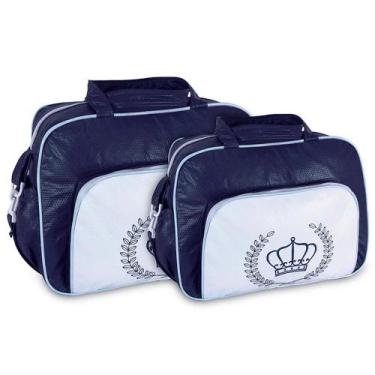 Imagem de Kit Sacola e Frasqueira Bebê Mave Baby Liso, Marinho