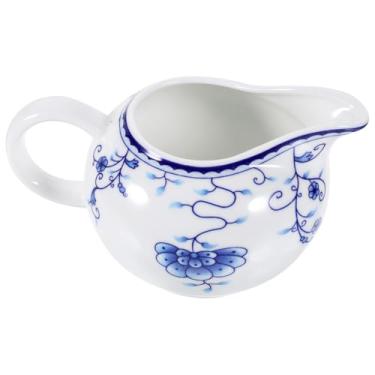 Imagem de VICASKY Jarra pequena de cerâmica – Dispensador de leite de porcelana para café – Chá e xaropes reutilizável 170 ml Jarro de creme para porções individuais