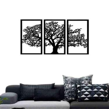 Imagem de Quadro Decorativo Árvore Da Vida 3mm Vazado - Mdf - Decoarts, Preto