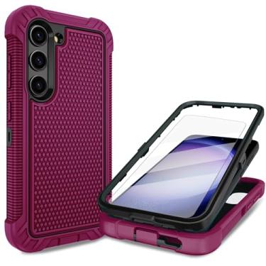 Imagem de Asuwish Capa de telefone para Samsung Galaxy S23 5G com protetor de tela celular capa de silicone híbrida protetora móvel robusta à prova de choque resistente S 23 23S GS23 G5 SM-S911U 6,1 polegadas