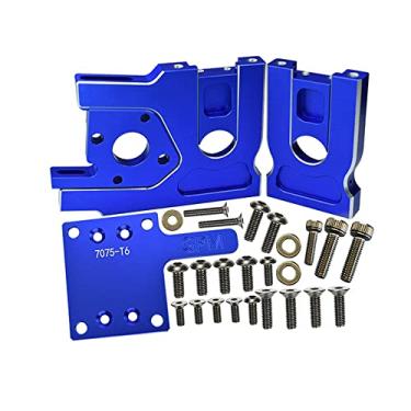 Imagem de Palumma Suporte de motor de alumínio para Traxxas, conjunto de base de motor de liberação rápida para TRAXXAS 1/8 4WD SLEDGE MONSTER TRUCK-95076-4 peças de atualização (azul)