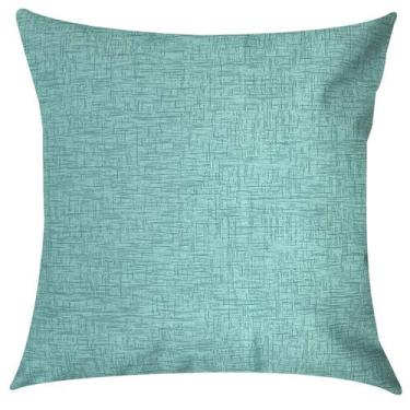 Imagem de Capa de Almofada Textura Liso Verde Água Impermeável 45x45cm - Sua Cas