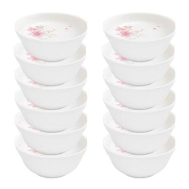 Imagem de Jogo 12 Bowl Tigela Cumbuca Caldos Sobremesas Flowers Bord Vidro 400ml