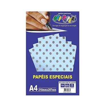 Imagem de Papel Bolinha Metalizada, Off Paper, 10491, azul