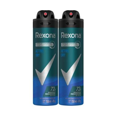 Imagem de Kit 2 Desodorante Rexona Men Active Dry Aerosol Antitranspirante 72h 150ml