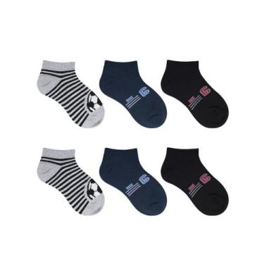 Imagem de Kit 6 Pares de meias Cano curto Infantil Altomax, Menino, 23/29