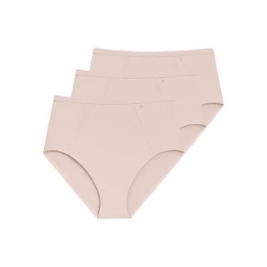 Imagem de Kit com 3 Calcinhas Alta Liz 50590, Bege, M
