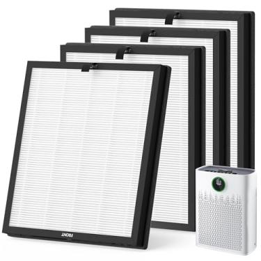 Imagem de Pacote com 4 filtros de substituição HAP603 compatíveis com purificador de ar ECOSELF HAP603, compare com a peça # RFHAP603, branco