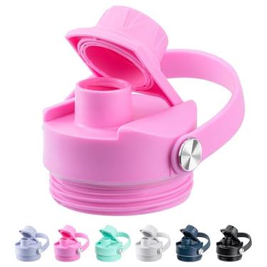 Imagem de Bluwing Tampa de bico para garrafa de água YETI Rambler 12/18/26/36/46/1,814 g, tampa de substituição com alça flexível para garrafa YETI Rambler (rosa rosa)