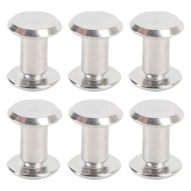 Imagem de Parafusos de Rebites de Couro de Couro 50 Conjuntos M4 Fixadores de Cabeça Redonda de Aço Inoxidável para Encadernadores de Books de Couro de Couro e Roupas Com 5x8x9.5mm Tamanho