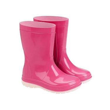 Imagem de Bota Infantil Meia Rosa Galocha Chuva Roça Escolar Grendene - Grandene