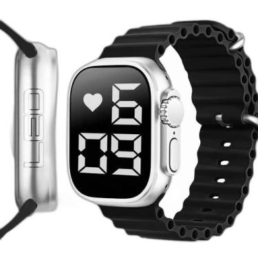 Imagem de Relógio Feminino Orizom Led Ultra Prata Pulseira Silicone