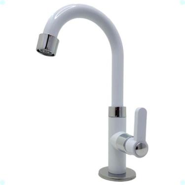 Imagem de Torneira Bancada Pia Banheiro Branca Lavatório Abs Inox 1 4 De Volta C