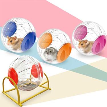 Imagem de KIMISS 12cm Mini Transparent Plastic Hamster Exercício Bola - Toinador de Treinamento Portátil para Animais de Estimação para Diversão Saudável e Interativa Play (Azul)