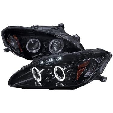Imagem de SPEC-D TUNING Faróis de projetor Halo + LED preto brilhante, lente fumê compatível com Honda S2000 AP1 2000-2003, conjunto de faróis esquerdo + direito