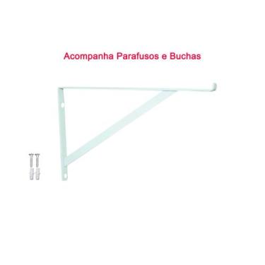 Imagem de 10x suporte cantoneira mão francesa para Vidros 10cm - Branca - hayner