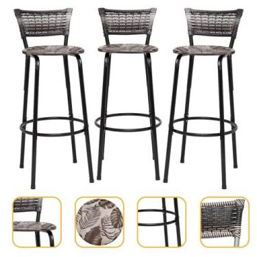 Imagem de Kit 3 Banquetas Bancos Para Cozinha Gourmet Bancada Balcão Bar Ilha Ár