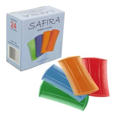 Imagem de Caixa 24 unidades Pente Fino de Plástico Safira