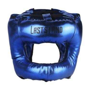 Imagem de KiBcsLic Capacete de boxe respirável e macio para meninos e meninas, proteção para cabeça, equipamento de cabeça para treino de artes marciais sparring, Azul