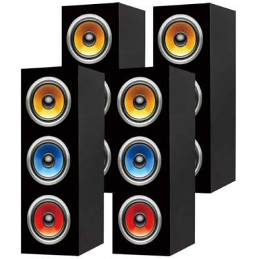 Imagem de 4 Pcs 80s 90s Party Decorations Hip Hop Party Favor Large Paper Boombox Boxes for Retro 1980s 1990s Theme Music Neon Decoration 17 x 6 x 6 Inches (Colorful)