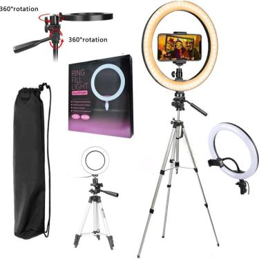 Imagem de Kit Youtuber Profissional Microfone Lapela Tripé 1,30M