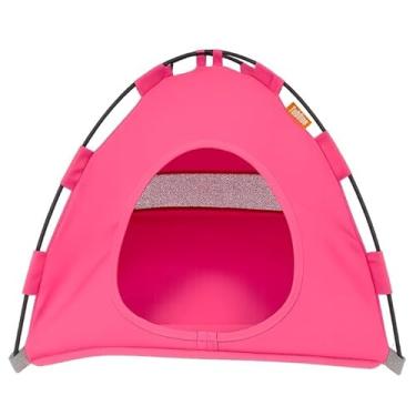 Imagem de Tenda para Cães e Gatos, Portátil, Azul, Abrigo para Animais de Estimação com Ventilação Tubline (Rosa)