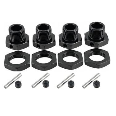 Imagem de 17mm Aluminum Wheel Hex Nut Upgrade Kit for Arrma 1/8 Typhon 6S, 1/7 Mojave, Felony, Infraction, Limitless RC Cars– Replace ARAC9416 ARAC9763 ARA311035 (Black)